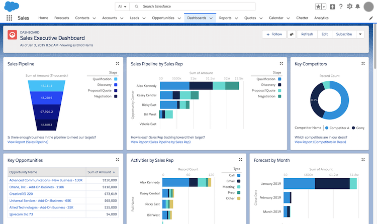 Red Path's "Sales Executive Dashboard"